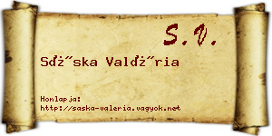 Sáska Valéria névjegykártya