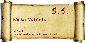 Sáska Valéria névjegykártya